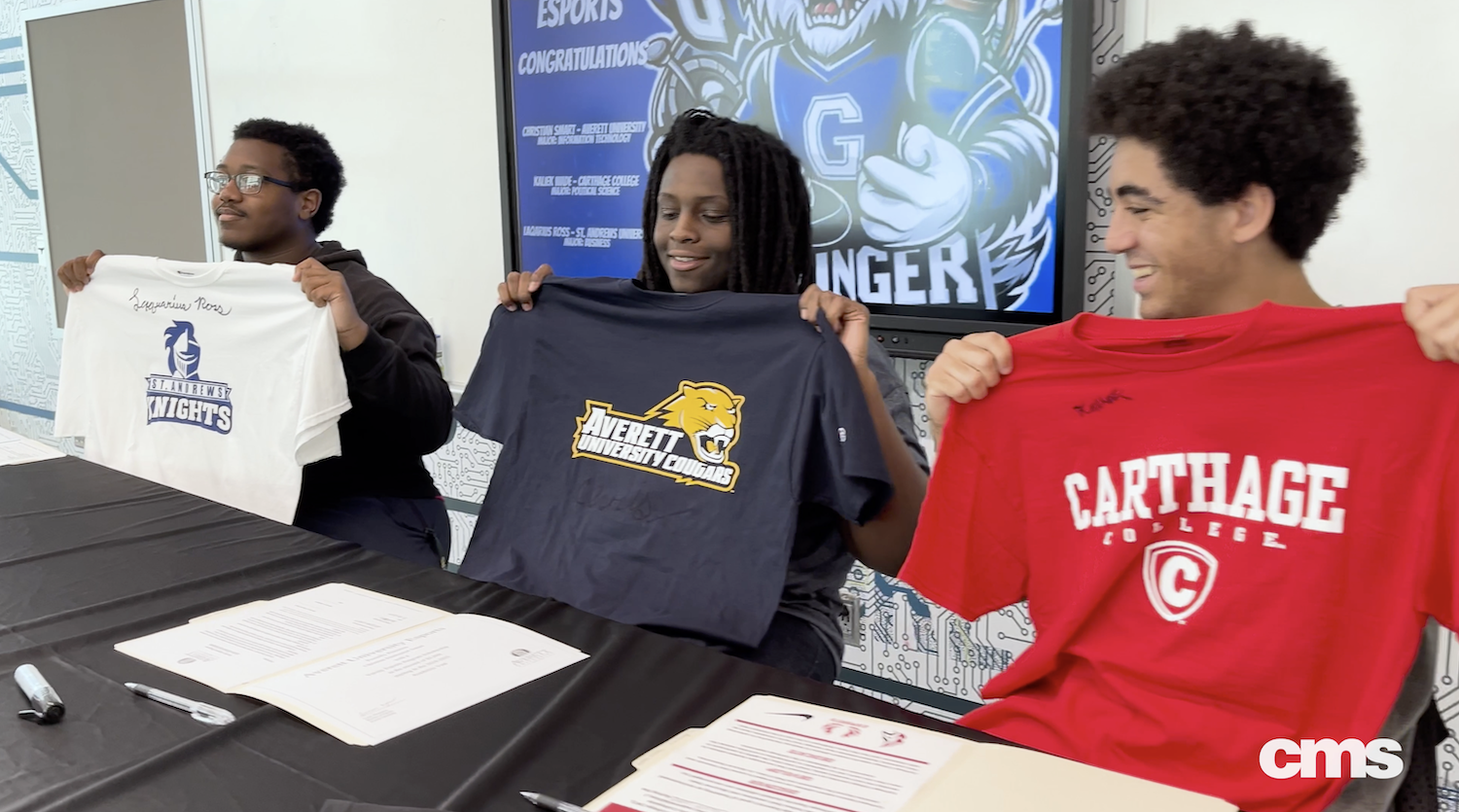  CMS Garinger High School seniors sign eSports scholarships